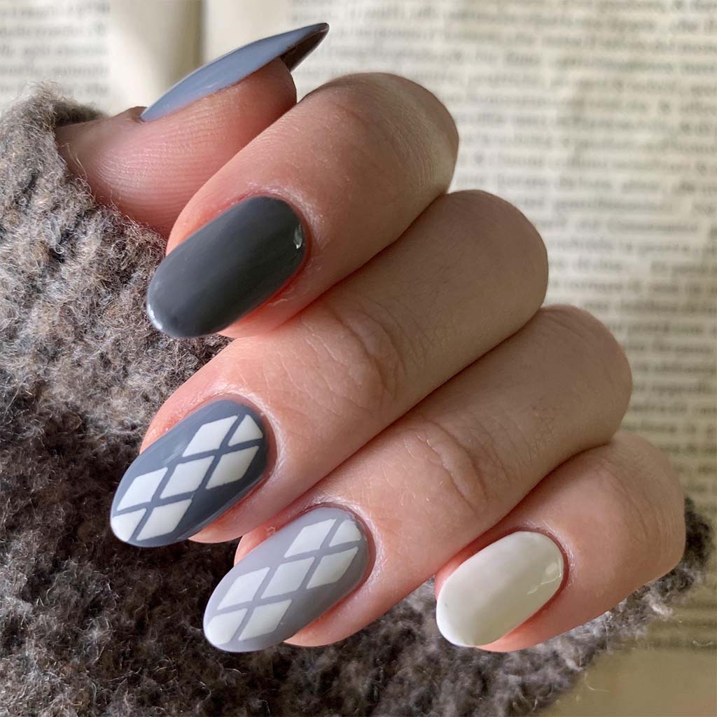 Brown Geometric Nail Art You’ll Love
