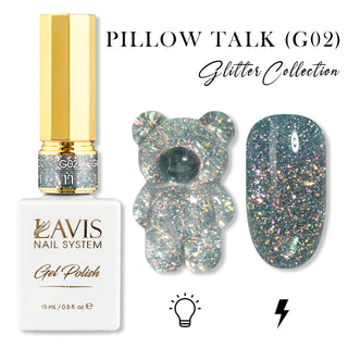 LAVIS Glitter G02 - 11 - Gel Polish 0.5 oz - Pillow Talk Collection