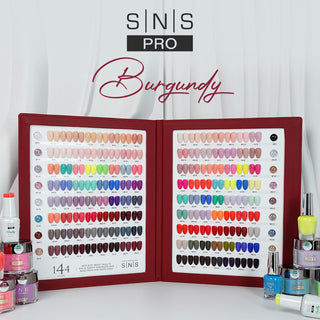 SNS Pro 3 in 1 - Set 144 Colors Burgundy Collection - Dip, Gel & Lacquer Matching