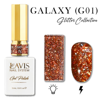 LAVIS Glitter G01 - 15 - Gel Polish 0.5 oz - Galaxy Collection