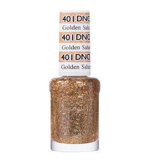 DND Gel Nail Polish Duo - 401 Gold Glitter Colors - Golden Sahara Star