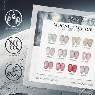 LAVIS Cat Eyes CE13 (Ver2) - Set 12 - Gel Polish 0.5 oz - Moonlit Mirage Collection