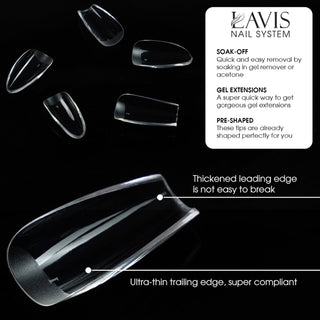 LAVIS Square Medium - 14 Sizes Clear - Soft Gel Tips