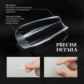 LAVIS Square Medium - 14 Sizes Clear - Soft Gel Tips