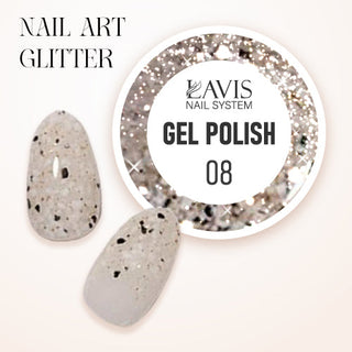 LAVIS Nail Art Glitter - Gel Polish 08