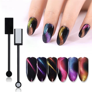 Rectangular and Circle Double-head Magic Magnet Stick (Black)