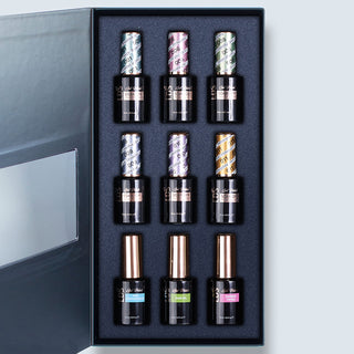 LDS Holiday Collection: 6 Healthy Gel Polishes, 1 Base Gel, 1 Top Gel, 1 Strengthener - SUMMER DREAM - 001; 006; 008; 009; 010; 011