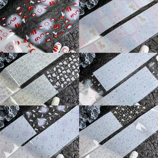 3D Bow Floral Nail Transfer Decals 3