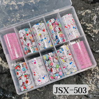 3D Cat Floral Nail Transfer Decals JSX503
