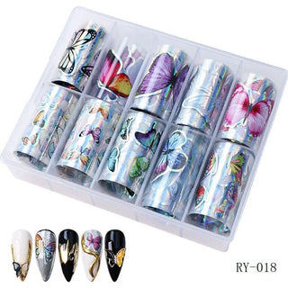 3D Butterfly  Floral Nail Transfer Decals 4