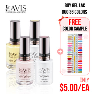 Lavis Gel Polish & Matching Nail Lacquer Duo Part 1: 001-036 (36 Colors)