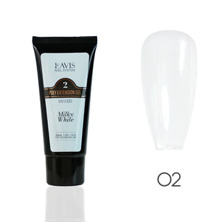 LAVIS Poly Extension Gel (ver 2) - 02 Milky White - UV/LED 30ml