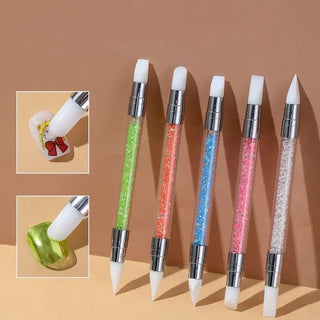 Nail Art Sculpture Pen Acrylic Dual Tipped Brushes 5 Pcs