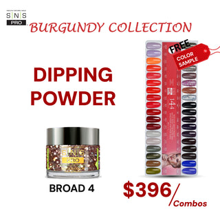 SNS Pro Dipping Powder - Set 36 Colors - Board 4 Burgundy (109 - 144)