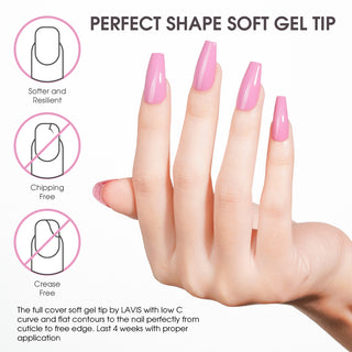 LAVIS Square Medium - 14 Sizes Clear - Soft Gel Tips