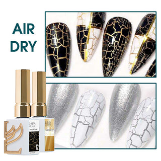 LAVIS Crack Gel 12 + Silver Crack Base Gel + Gold Crack Base Gel - 0.5 oz