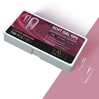 LAVIS Perfect Coffin Medium - 14 Half Buffed - Soft Gel Tips