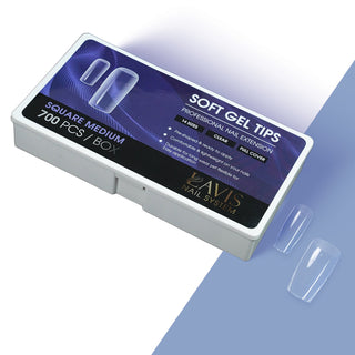 LAVIS Square Medium - 14 Sizes Clear - Soft Gel Tips