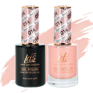 LDS 014 Bare Skin - LDS Healthy Gel Polish & Matching Nail Lacquer Duo Set - 0.5oz