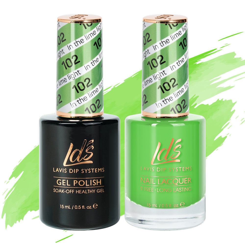 LDS 102 In The Lime Light - LDS Healthy Gel Polish & Matching Nail Lacquer Duo Set - 0.5oz