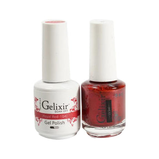 Gelixir Gel Nail Polish Duo - 104 Glitter Red Colors - Royal Red by Gelixir sold by DTK Nail Supply