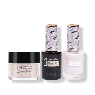 LDS 3 in 1 - 108 Barely There - Dip (1oz), Gel & Lacquer Matching