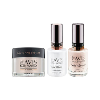 LAVIS 3 in 1 - 121 Simplify Beige - Acrylic & Dip Powder (1oz), Gel & Lacquer