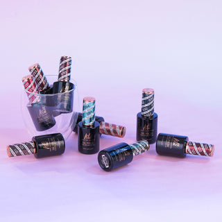 LDS Holiday Collection: 6 Healthy Gel Polishes, 1 Base Gel, 1 Top Gel, 1 Strengthener - WINTER MOOD - 007, 031, 032, 033, 094, 121