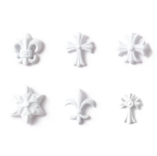 #193-198 2PCS White Matte Nail Charm Medieval