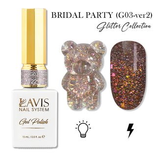 LAVIS Set 24 (G03-ver2) - Gel Polish 0.5 oz - Bridal Party Glitter Collection