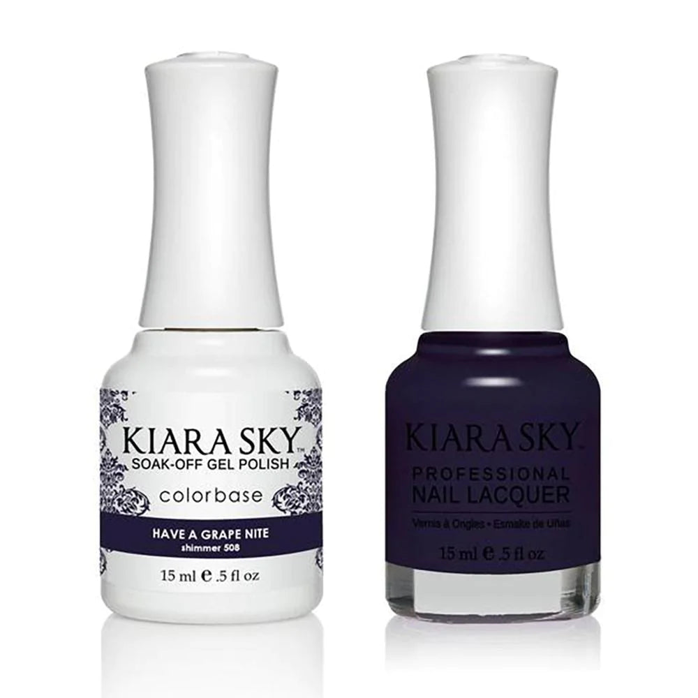  Kiara Sky Gel Nail Polish Duo - All-In-One - 508 Purple Colors - Have a grape nite by Kiara Sky sold by DTK Nail Supply
