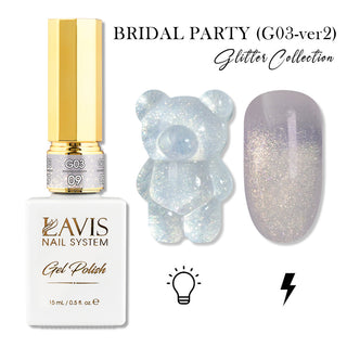LAVIS 09 (G03-ver2) - Gel Polish 0.5 oz - Bridal Party Glitter Collection