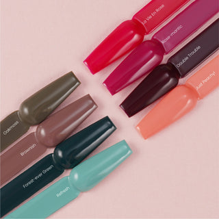 LDS Holiday Collection: 6 Healthy Gel Polishes, 1 Base Gel, 1 Top Gel, 1 Strengthener - WINTER MOOD - 007, 031, 032, 033, 094, 121