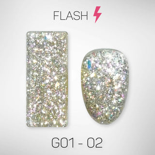 LAVIS Glitter G01 - 02 - Gel Polish 0.5 oz - Galaxy Collection