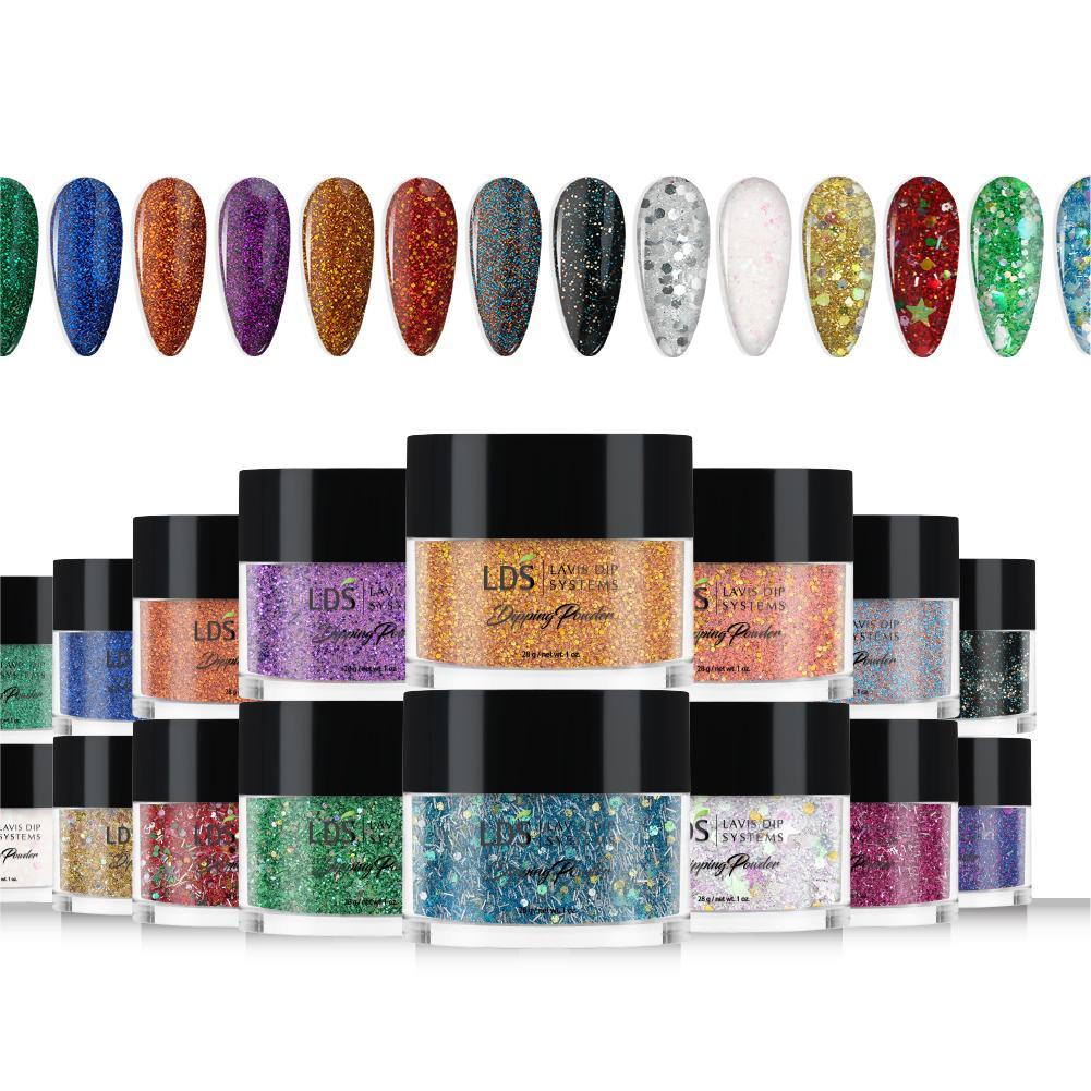 LDS Dip Glitter Color Kit 5 - 1oz/ea (24 Colors): 166 - 179, SC1 - SC10