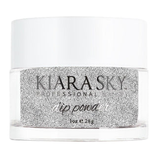 Kiara Sky Dipping Powder Nail - 489 Sterling - Silver, Glitter Colors