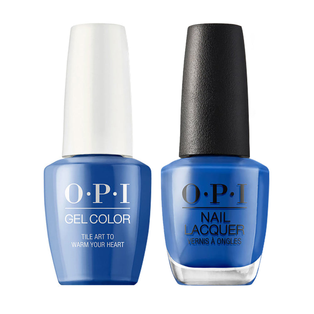 OPI Gel Nail Polish Duo - L25 Tile Art to Warm Your Heart - Blue Colors