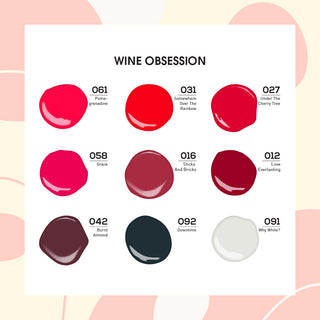 WINE OBSESSION - Lavis Holiday Nail Lacquer Collection: 012; 016; 027; 031; 042; 058; 061; 091; 092