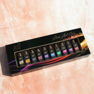 LDS Platinum Line Art Gel Nails Polish Nail Art Set (12 colors): 01-12