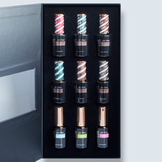 LDS Holiday Collection: 6 Healthy Gel Polishes, 1 Base Gel, 1 Top Gel - WINTER MOOD - 007; 031; 032; 033; 094; 121