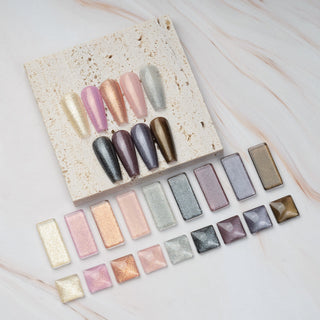 LDS Holiday Collection: 6 Healthy Gel Polishes, 1 Base Gel, 1 Top Gel - SOFT GLAM -  003; 048; 153; 154; 155; 156