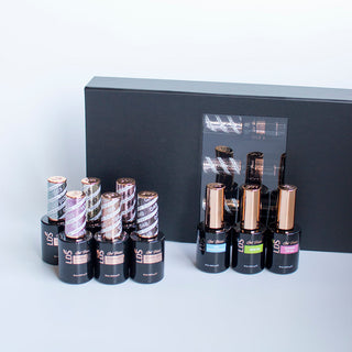LDS Holiday Collection: 6 Healthy Gel Polishes, 1 Base Gel, 1 Top Gel, 1 Strengthener - SOFT GLAM -  003; 048; 153; 154; 155; 156
