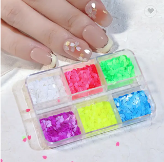 6 Grids Flower Flakes Charms 03 Neon