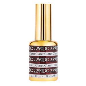 DND DC Gel Polish 229 - Glitter, Red Colors - Claret