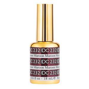 DND DC Gel Polish 232 - Glitter, Purple Colors - Maroon