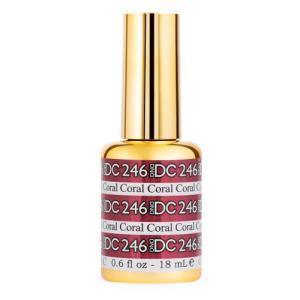 DND DC Gel Polish 246 - Glitter, Red Colors - Coral