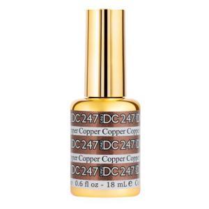 DND DC Gel Polish 247 - Glitter, Brown Colors - Copper