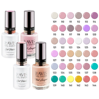 Lavis Gel Polish & Matching Nail Lacquer Duo Part 4: 109-144 (36 Colors)