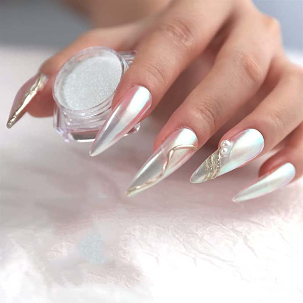 Acrylic nail extensions with mirror chrome finish Glossy chrome nails for  one of our clients. Versatile, classic and stunning nails just ... |  Instagram