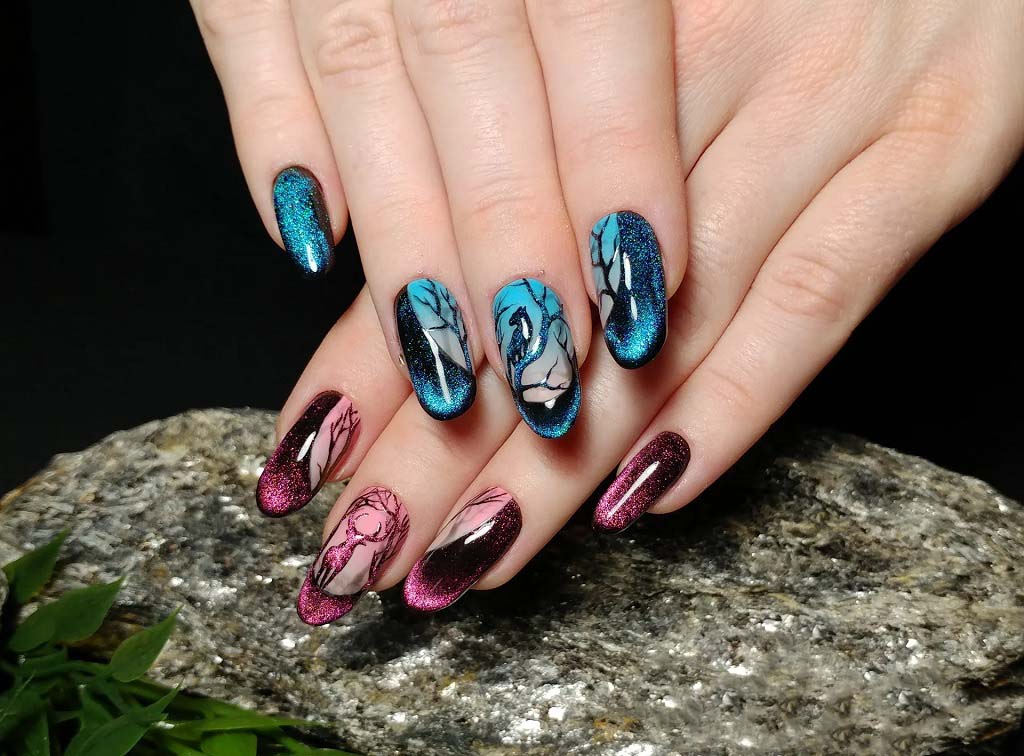 Cats eye effect | Best nail spa, Cat eye nails, Gel polish nail art